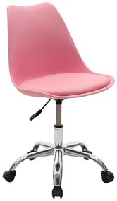 Office chair Gaston II pp- pu in pink color 48x57x80 εκ.