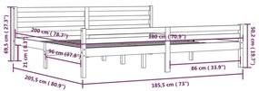 Πλαίσιο Κρεβατιού Λευκό 180 x 200 εκ. Μασίφ Ξύλο Super King - Λευκό