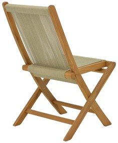 Καρέκλα Banou πτυσσόμενη teak ξύλο και pe σχοινί σε φυσική απόχρωση 52.5x56x89εκ