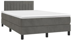 ΚΡΕΒΑΤΙ BOXSPRING ΜΕ ΣΤΡΩΜΑ &amp; LED ΣΚ.ΓΚΡΙ 120X190ΕΚ. ΒΕΛΟΥΔΙΝΟ 3270166