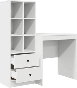 vidaXL Γραφείο με συρτάρι με ράφι με αποθήκευση 2 pcs Λευκό