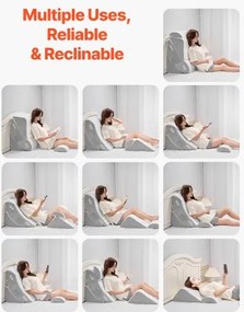 VEVOR Orthopedic Bed Wedge Pillow 4 Pcs Adjustable for Back Leg Neck GERD Sleep