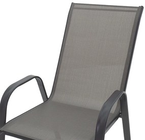 Καρέκλα - Πολυθρόνα Calan στοιβαζόμενη μέταλλο ανθρακί-textilene ανθρακί 55x75x95 εκ. 54x74x91 εκ.