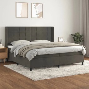 ΚΡΕΒΑΤΙ BOXSPRING ΜΕ ΣΤΡΩΜΑ ΣΚΟΥΡΟ ΓΚΡΙ 200X200 ΕΚ. ΒΕΛΟΥΔΙΝΟ 3132700