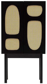Μπουφές Simona 141HWR1116 75x40x135cm Black Μοριοσανίδα,Ξύλο