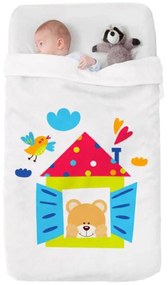 Κουβέρτα Βρεφική Baby Happy 712 White - Multi Manterol Κούνιας 110x140cm Microfiber