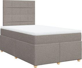 vidaXL Κρεβάτι Boxspring με Στρώμα Taupe 120x200 εκ. Υφασμάτινο