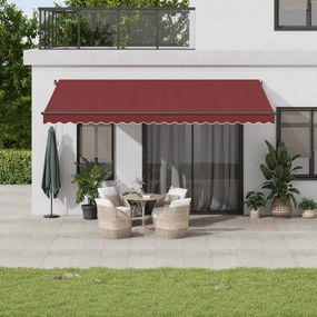 vidaXL Αναδιπλούμενη τέντα Μπορντό 500 x 350 εκ Πολυεστέρας