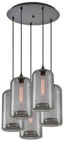 Φωτιστικό Οροφής Πολύφωτο Homelighting Feint 77-8785 Smoked Glass