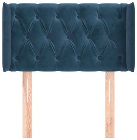 Κεφαλάρι με Πτερύγια Σκούρο Μπλε 83x16x78/88 εκ. Βελούδινο - Μπλε