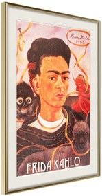 Αφίσα - Frida Khalo – Self-Portrait - 20x30 - Χρυσό - Με πασπαρτού