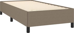 vidaXL Κρεβάτι Boxspring με Στρώμα Taupe 100 x 200 εκ. Υφασμάτινο
