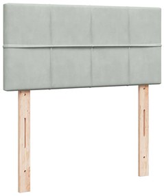 vidaXL Κρεβάτι Boxspring με Στρώμα Ανοιχτό Γκρι 80x200 εκ. Βελούδινο
