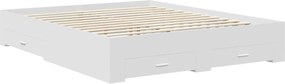 vidaXL Σκελετός Κρεβατιού Λευκό 160 x 200 cm Επεξεργασμένο ξύλο