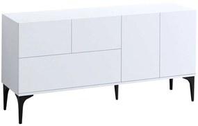 Μπουφές 393MRD1315 150x35x75cm White-Black Μοριοσανίδα, Μελαμίνη