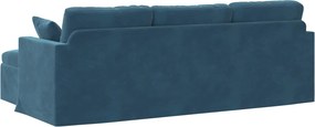 vidaXL Καναπές Μπλε 228 x 134 x 80 εκ Βελούδο