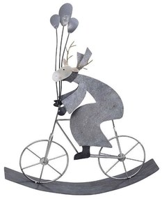 Διακοσμητικός Τάρανδος Σε Ποδήλατο MT2651K1 28,5x6x36cm Grey Espiel