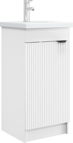 vidaXL Καθρέφτης μπάνιου με νιπτήρα Λευκό 42 x 40 x 84,5 εκ