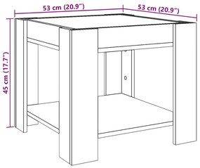 Τραπεζάκι Σαλονιού με LED Δρυς 53x53x45 εκ. Επεξεργασμένο Ξύλο - Καφέ