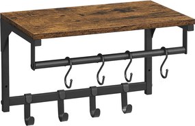 Κρεμάστρα Τοίχου 8 Θέσεων Με Ράφι (40x24x24) Vasagle LCR103B01