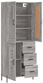 vidaXL Ντουλάπι Γκρι Sonoma 69,5 x 34 x 180 εκ. Επεξεργασμένο Ξύλο