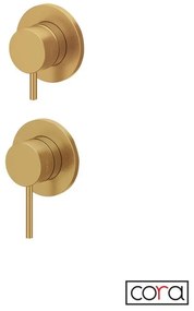 Cora Cosmo Μίκτης εντοιχισμού με εκτροπέα 2/3 εξόδων PVD Gold Brushed
