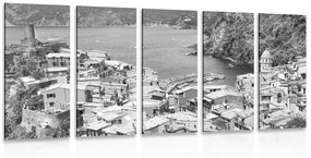 Εικόνα 5 τμημάτων ασπρόμαυρη ακτή της Ιταλίας - 100x50