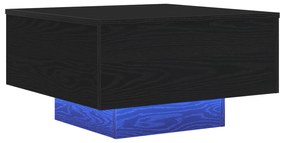 vidaXL Τραπεζάκι σαλονιού με LED φώτα Μαύρο Δρυς 55x55x31 εκ.