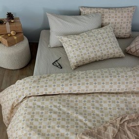 Σεντόνια FL6272 (Σετ 4τμχ) Greige Palamaiki Υπέρδιπλo 240x260cm 100% Βαμβάκι