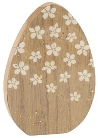 Beauty Home Ξύλινο Αυγό Με Σχέδια Μαργαρίτες  9,5 x 13,5 x 1,5 CM