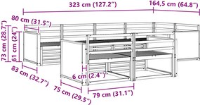vidaXL Σειρά Καναπέ Εξωτερικού 7 pcs Φυσικό