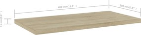 vidaXL Ράφια Βιβλιοθήκης 4 τεμ. Sonoma Δρυς 40x20x1,5 εκ. Επεξ.Ξύλο