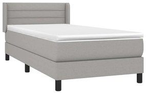 ΚΡΕΒΑΤΙ BOXSPRING ΜΕ ΣΤΡΩΜΑ ΑΝΟΙΧΤΟ ΓΚΡΙ 90X190 ΕΚ. ΥΦΑΣΜΑΤΙΝΟ 3129753