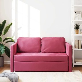 vidaXL Καναπές-Κρεβάτι Δαπέδου 2 σε 1 Μπορντό 122x204x55εκ. Βελούδινος