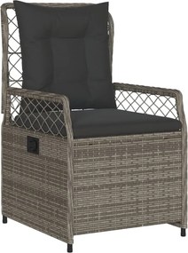 vidaXL Σετ Τραπεζαρίας Κήπου 7 τεμ. Γκρι Συνθ. Ρατάν με Μαξιλάρια