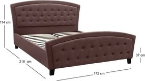 Κρεβάτι Alexia Megapap υφασμάτινο χρώμα καφέ 160x200εκ.