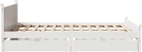 vidaXL Σκελετός Κρεβ. Χωρίς Στρώμα Λευκό 120x200 εκ Μασίφ Πεύκο
