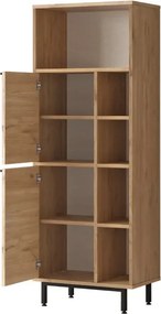 Stewehome Ντουλάπι Μπάνιου MDF με Μεταλλικά Πόδια δρυς 161.6x60x35.5 cm