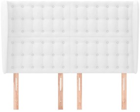 vidaXL Κεφαλάρι με Πτερύγια Λευκό 147x23x118/128 εκ. Συνθετικό Δέρμα