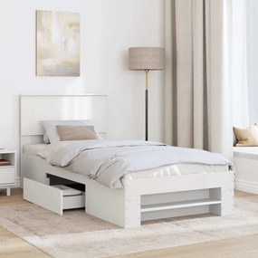 vidaXL Σκελετός Κρεβατιού Λευκό 90 x 200 cm Επεξεργασμένο Ξύλο