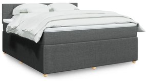 ΚΡΕΒΑΤΙ BOXSPRING ΜΕ ΣΤΡΩΜΑ ΣΚΟΥΡΟ ΓΚΡΙ 180X200 ΕΚ ΥΦΑΣΜΑΤΙΝ 3289836