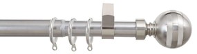 Κουρτινόξυλο Φ28mm Μονό Επεκτεινόμενο 140-240cm Με Άκρα Grace Chrome 998161
