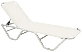 Dessie 5-seater reclining deckchair aluminum stackable textilene off-white 56x188x30cm 56x188x30 εκ.