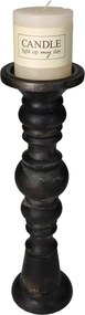 Κηροπήγιο ArteLibre Μαύρο Ξύλο 10x10x38cm