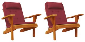 vidaXL Μαξιλάρια Καρέκλας Adirondack 2 τεμ. Μπορντό από Ύφασμα Oxford