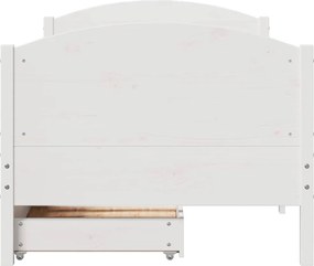 vidaXL Σκελετός Κρεβ. Χωρίς Στρώμα Λευκό 75x190 εκ Μασίφ Πεύκο