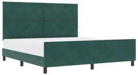 vidaXL Κρεβάτι Σκελετός Σκούρο Πράσινο 180x200 εκ. Βελούδο