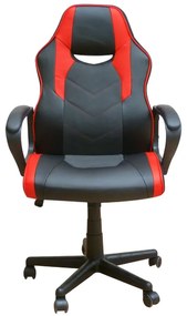 BS6210 ΚΟΚΚΙΝΟ/ΜΑΥΡΟ PU ΠΟΛΥΘΡΟΝΑ GAMING