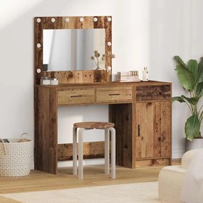 vidaXL Τραπέζι περιποίησης με συρτάρι 2 pcs Καφέ Επεξεργασμένο ξύλο