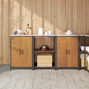 vidaXL Σετ Αποθήκευσης Κουζίνας 3 pcs Σκ rusty 180 x 50 x 92 εκ.